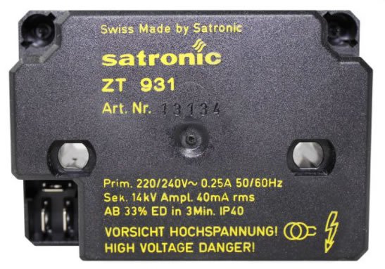 TRANSFORMADOR SATRONIC ZT 931 220/240V 14K 33% con conexión 4mm