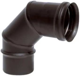 Codo simple 80mm diámetro 90º inoxidable aisi 316l negro mate para estufas de pellet