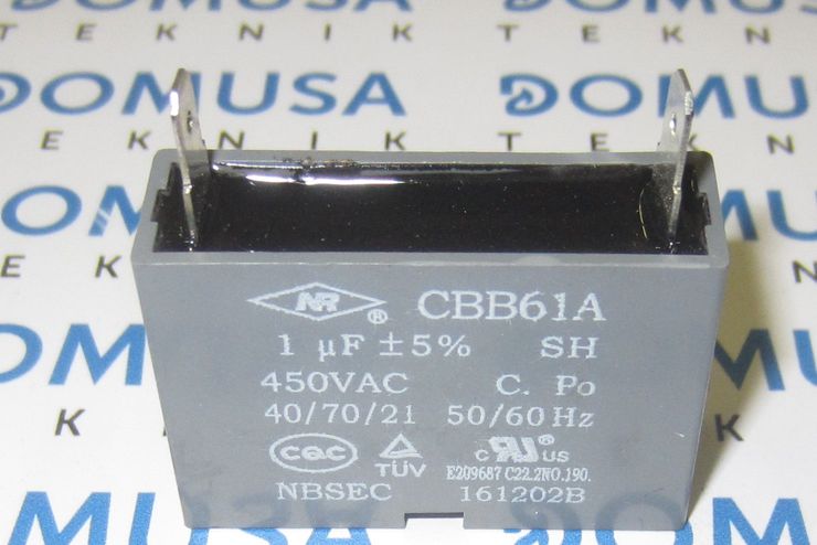 Condensador 01.0UF Domusa Bioclass motor 2400RPM