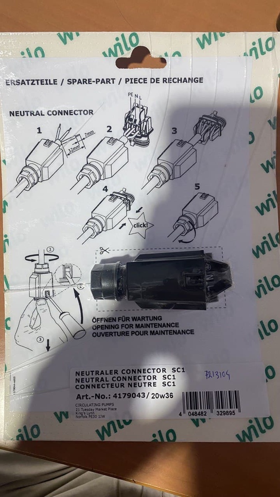 CONECTOR MACHO-HEMBRA QUANTUM ECO 4179043 20W36 SC1