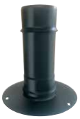 Tubo simple inoxidabable con tapa aisi 316l negro mate para estufas de pellet diámetro 80mm 0.19m 0.18m