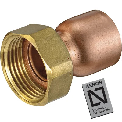 Enlace tuerca loca soldar cobre 18mm x 3/4" HH calefacción 359GCU precintable junta plana