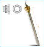 Resistencia estufa pellets BIOMASA. Tipo ELD-62653. Ø 9,9 mm. Longitud 143. Longitud total 153mm Potencia 250W Longitud cable 500 m Rosca 3/8 KLOVER - MBZ