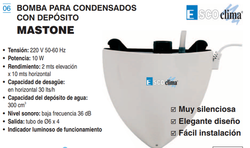 [AS06801] Bomba condensados Mundo Clima Slim Mastone con deposito