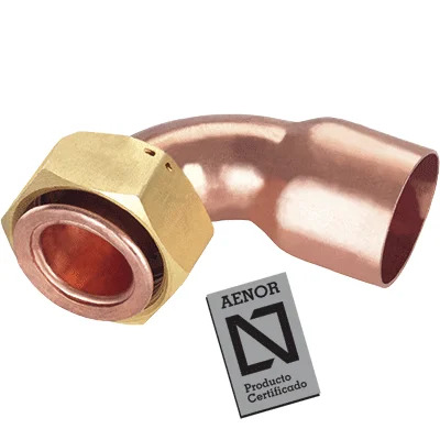 [0352020224] Enlace curvo tuerca loca soldar 2AGCU cobre 22mm x 1" precintable junta plana